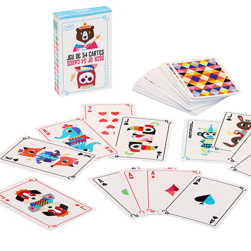 Cartoon Children Playing Cards