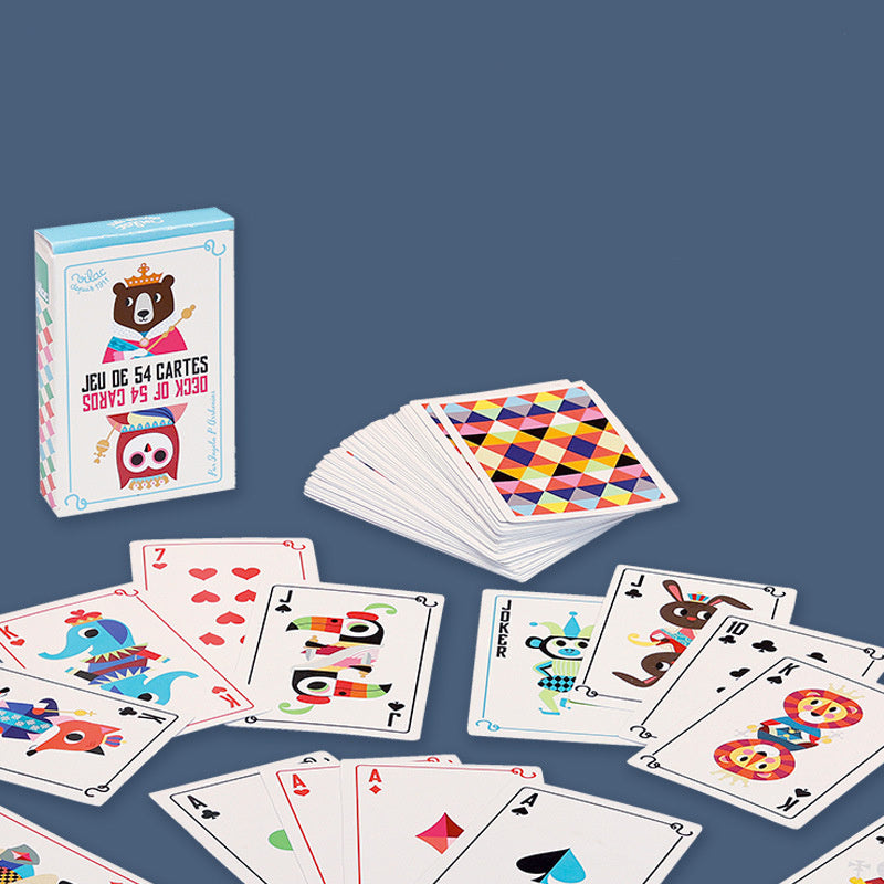Cartoon Children Playing Cards