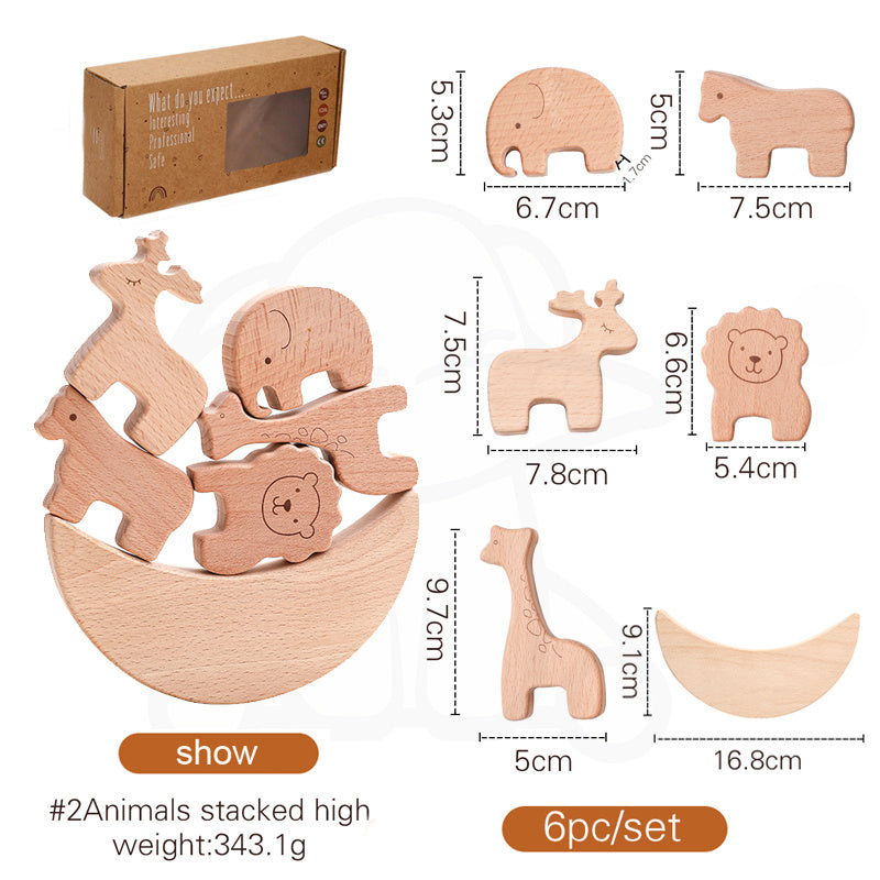Wooden Moon Balance Building Blocks